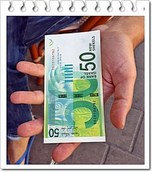 צילום אילוסטרציה של שטר כסף בתוך כף יד