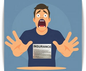 איור של אדם פחוד מביטוח