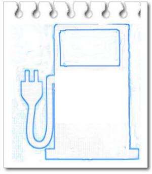 איור של עמדת טעינה לרכב חשמלי